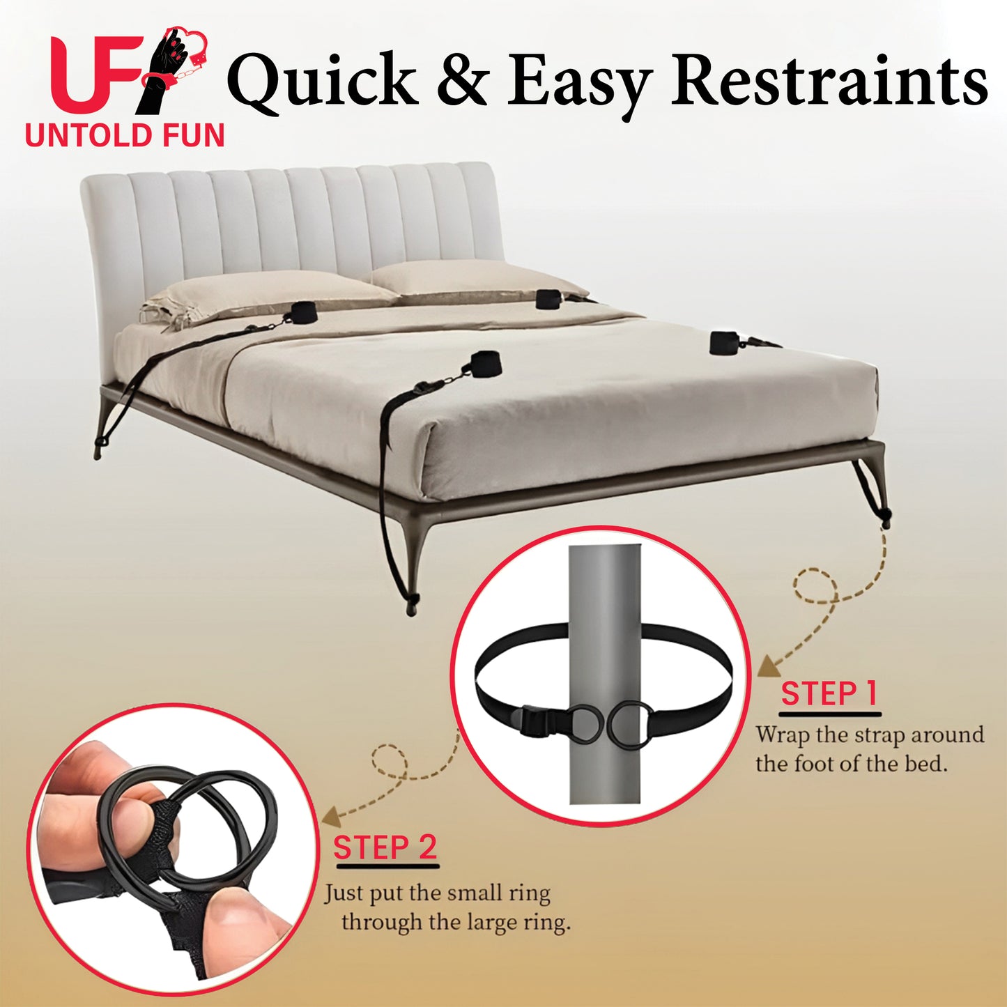 Premium Bed Restraints Kit  for Couples-Adjustable, Discreet & Built for Play