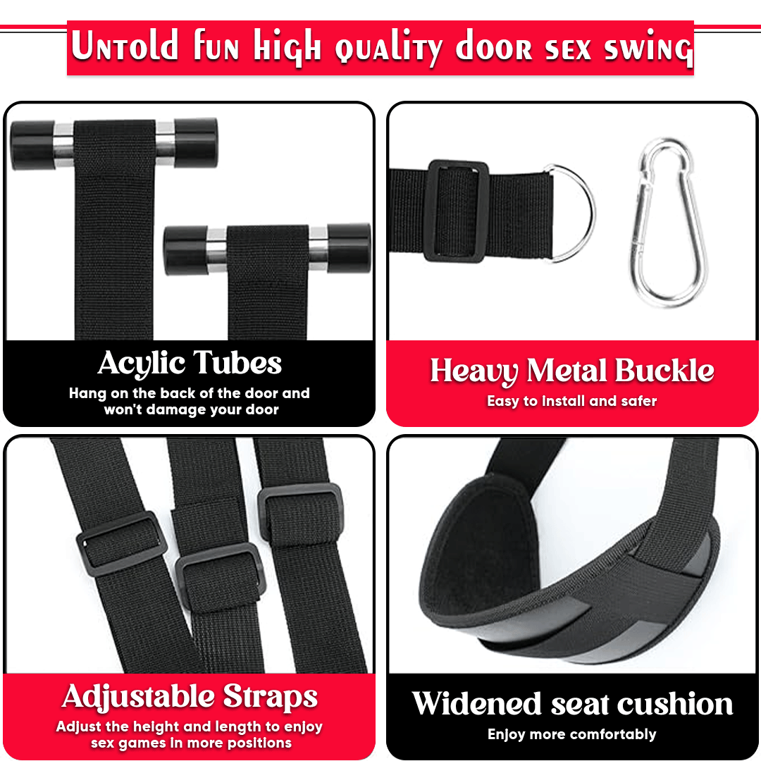 Door Swing for Couples – Adjustable, Heavy-Duty Over-the-Door Pleasure Swing – Easy Setup, Travel-Friendly, Padded & Discreet