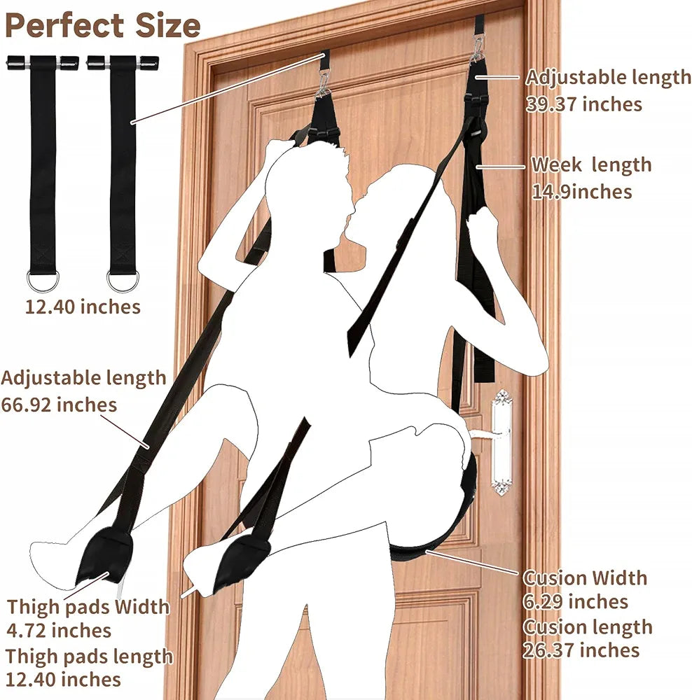 Door Swing for Couples – Adjustable, Heavy-Duty Over-the-Door Pleasure Swing – Easy Setup, Travel-Friendly, Padded & Discreet